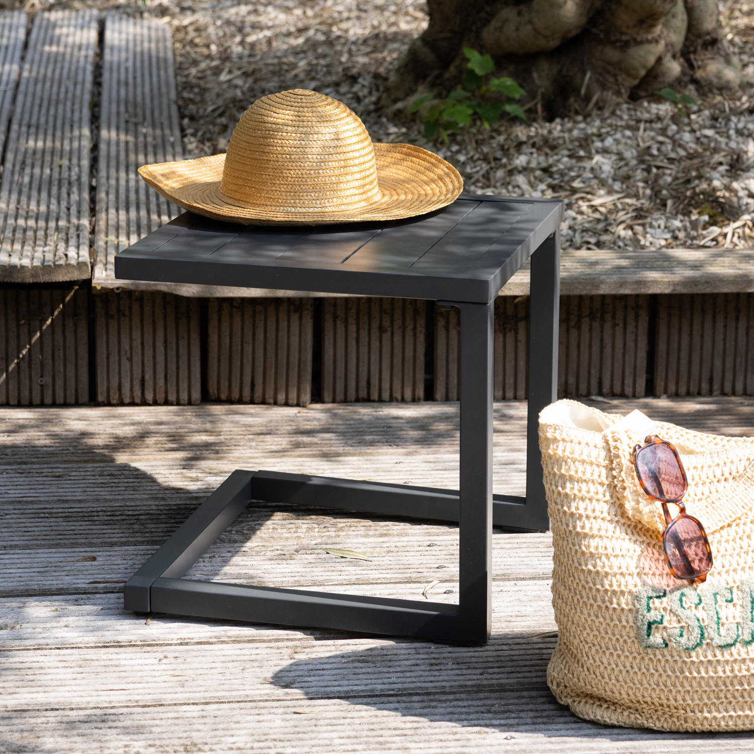 BEISTELLTISCH Barbados Anthrazitgrau - Grau, Metall (40/40/40cm) - Happy Garden