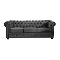 SOFA ohne Schlafmöglichkeit - 3 Personen - Samt, Stoff - Anthrazitgrau - - Anthrazit, Textil (205/72/88cm) - Vente-Unique