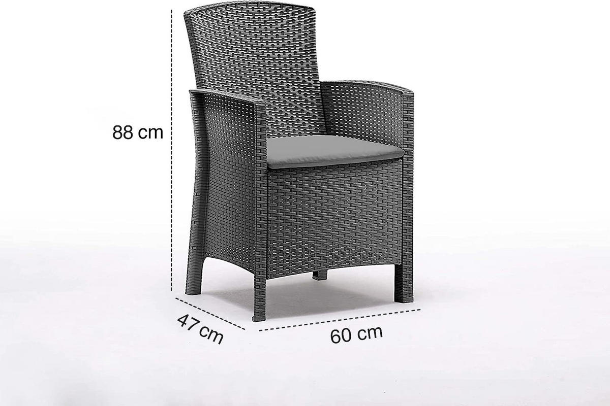 SESSEL Poltrona 2er Set Lido Gastro inkl. Sitzkissen - Schwarz, Textil (47/88/60cm) - BICA