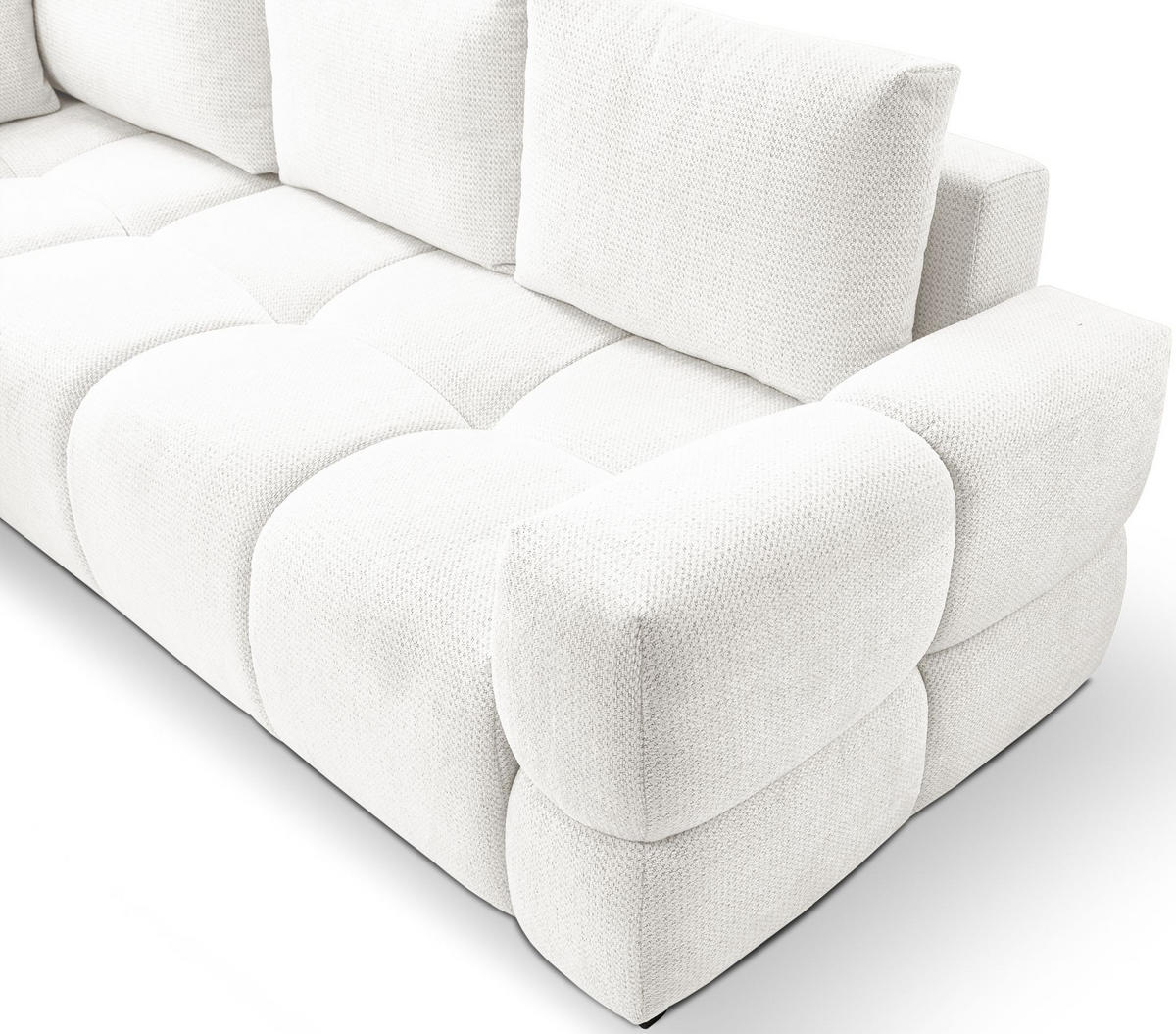 ECKSOFA Taremi mit Chenillebezug Weiß, beidseitig - Schwarz/Weiß, Textil (267/185cm) - Selsey