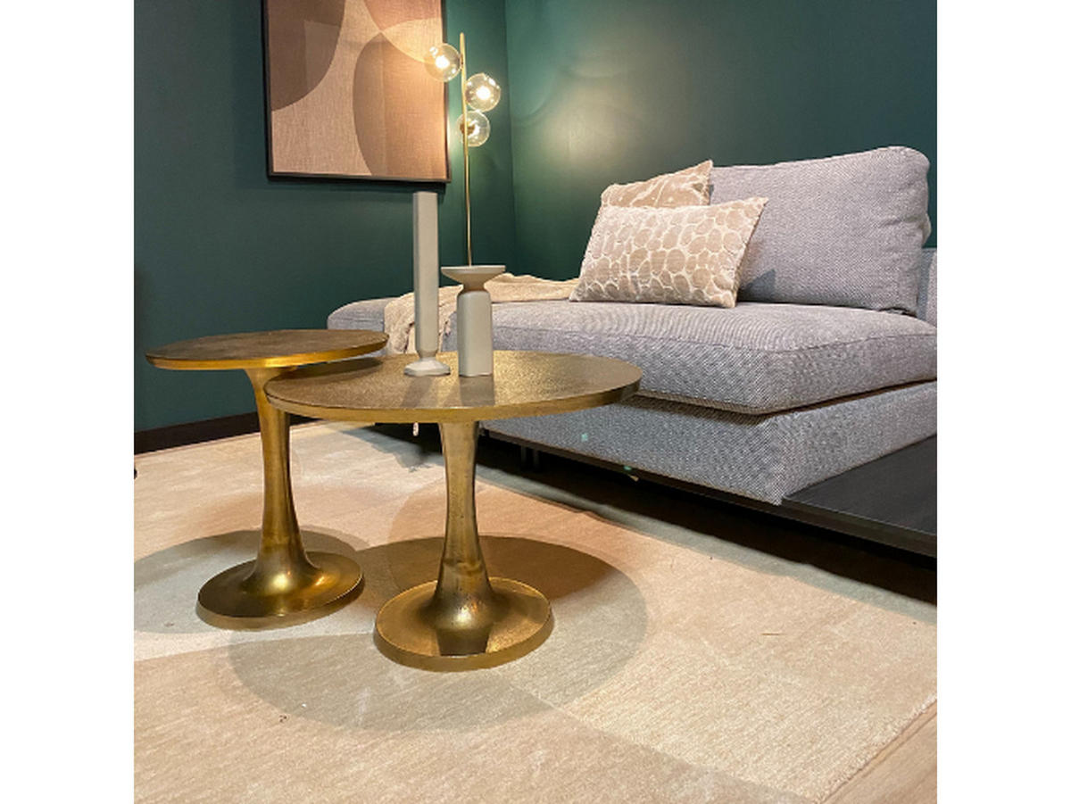 COUCHTISCH Elara Aluminium 45 cm / 45 cm Gold - Goldfarben, Holz (45/45/50cm)