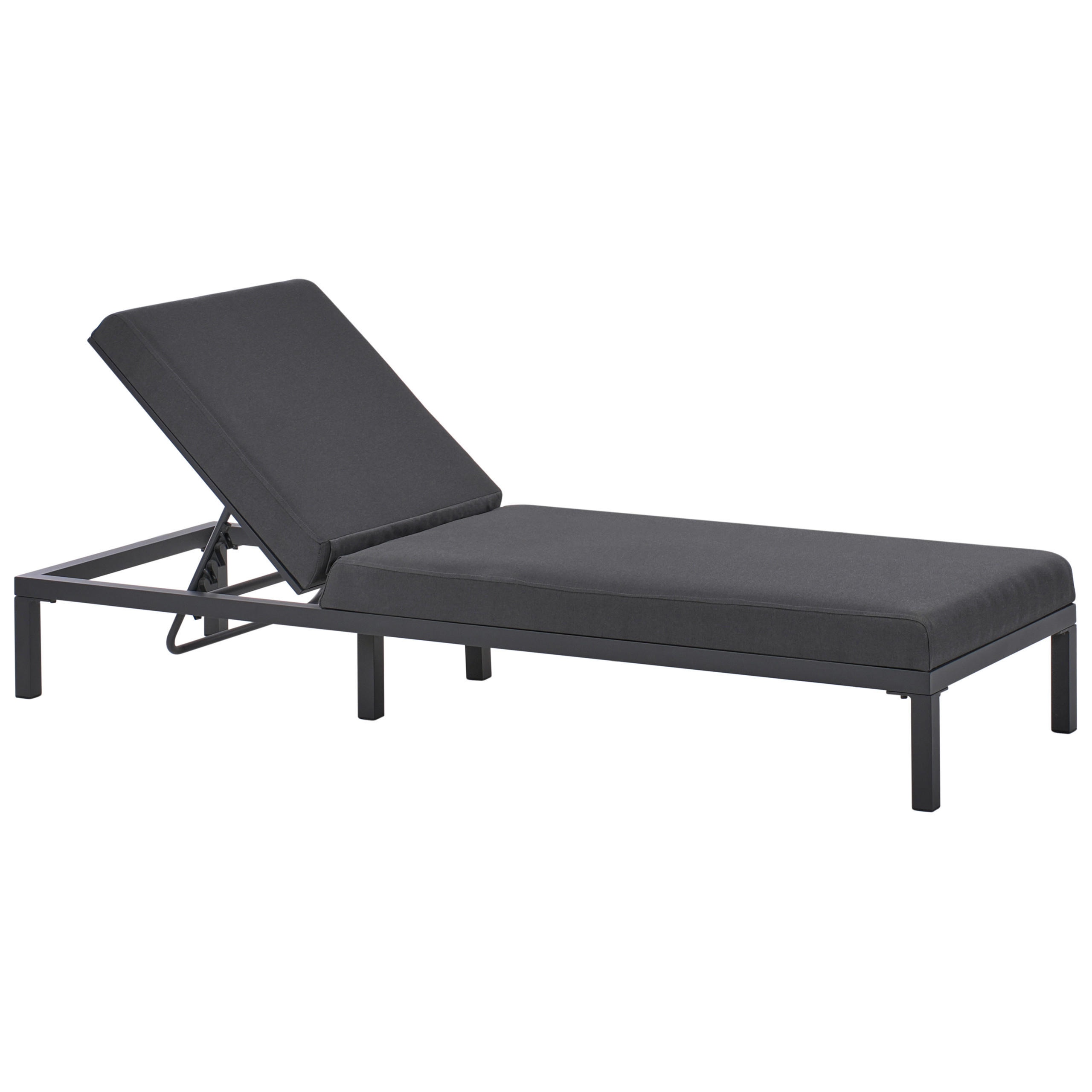 SONNENLIEGE Graphitgrau Lariano - Graphitfarben, Textil (205/33/72cm)