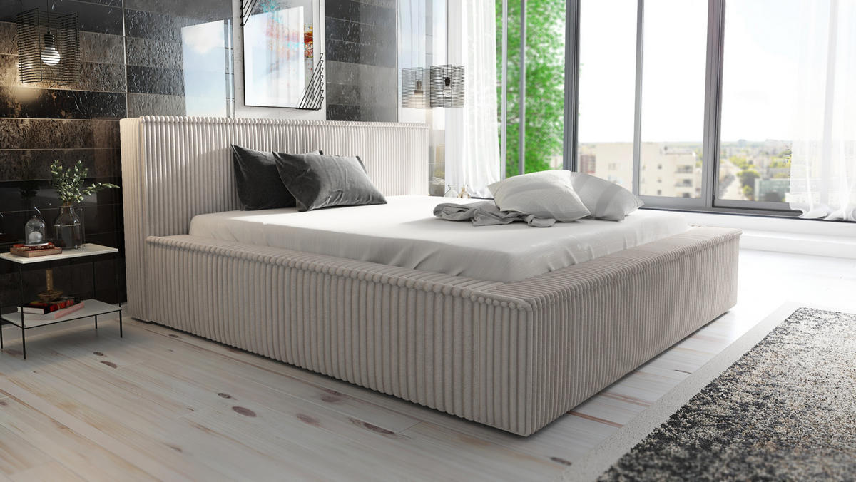 POLSTERBETT RIO 180x200 Beige - Beige, Textil (180/200cm) - A&J MöbelLand