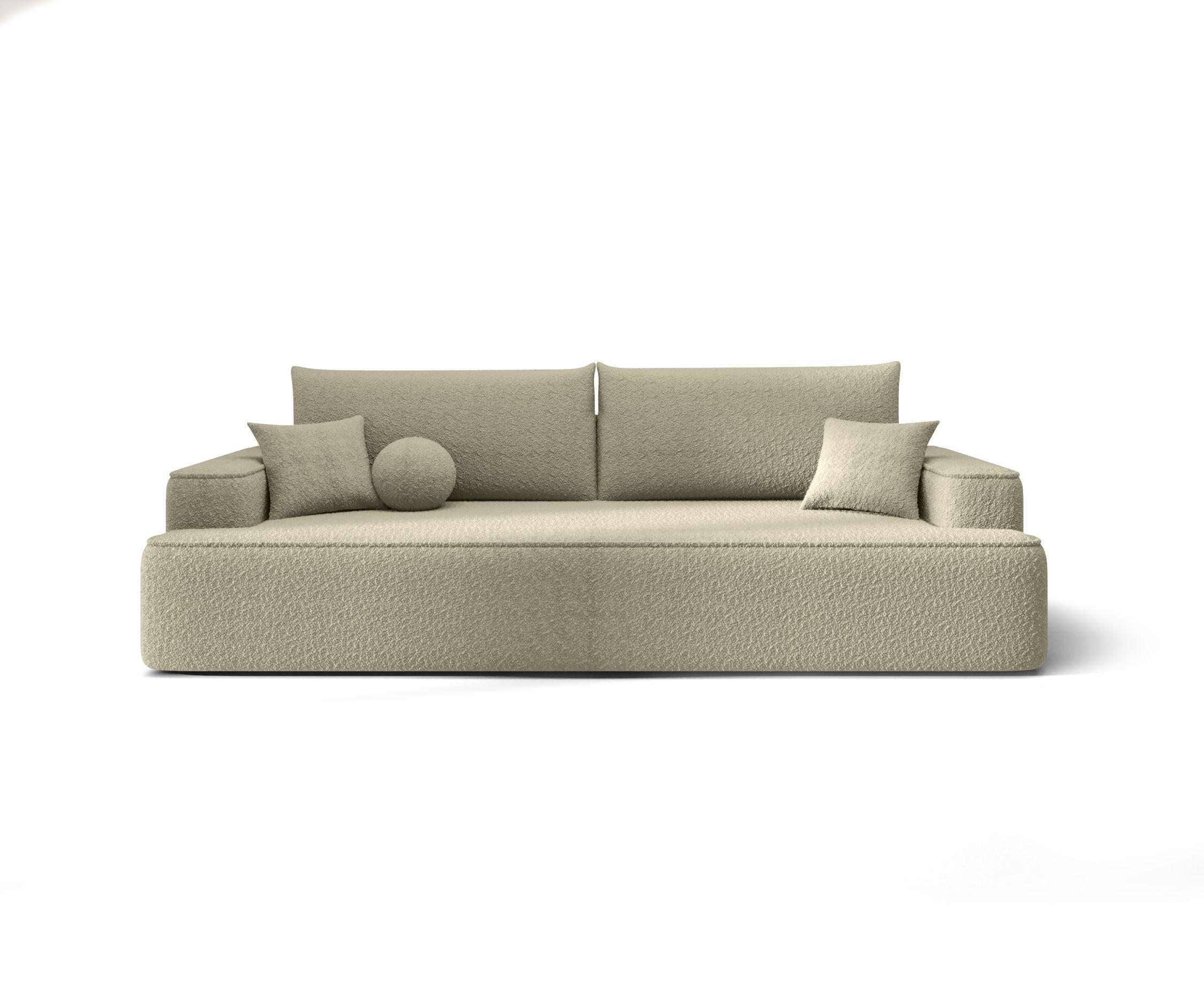 SOFA mit Schlaffunktion FIGO Quelle 06 - Beige, Textil (250/75/150cm) - Bedante