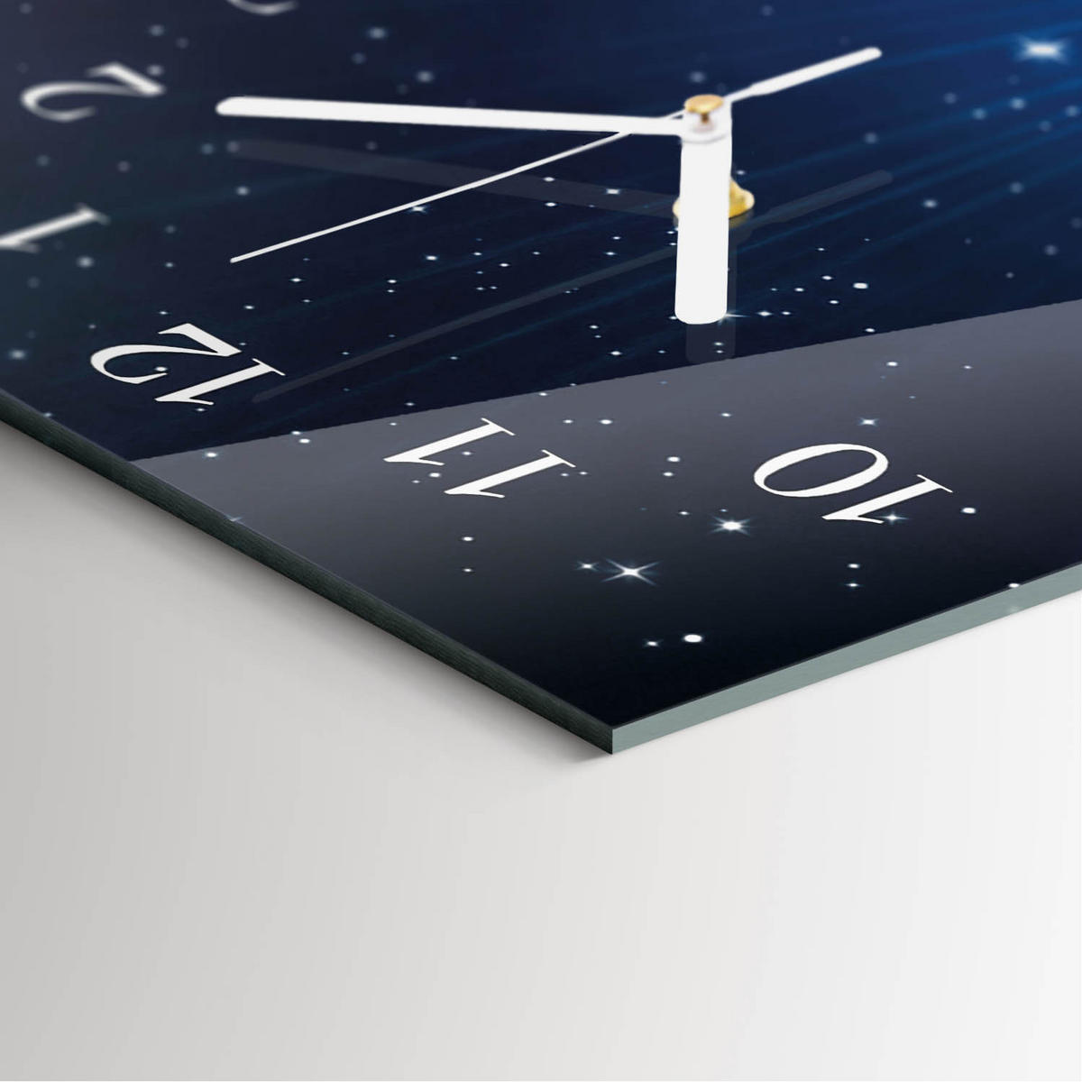 WANDUHR 30x60 cm - Horizont - Blau, Glas (30/60/0.4cm) - TULUP