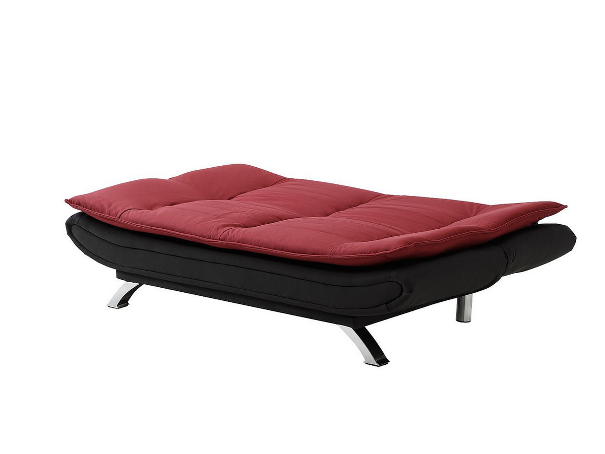 SCHLAFSOFA - 3 Personen - stoff - schwarz, rot Demido - Rot/Schwarz, Textil (176/84/86cm) - Vente-Unique