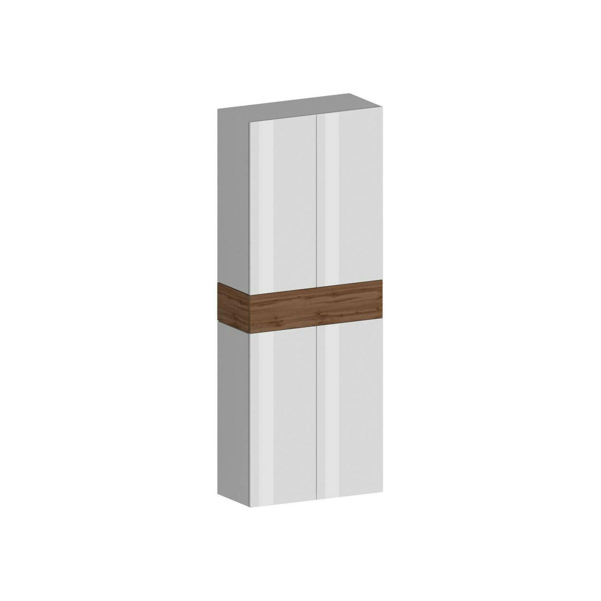 SCHUHSCHRANK Glänzendes Weiß, Eiche 38/76/200 cm - Weiß, Holzwerkstoff (76/200/38cm) - DMORA