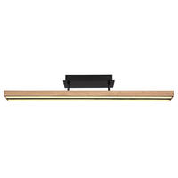 LED DECKENLEUCHTE Holzoptik Braun Schwarz - Braun, Metall (81.5/7.5/14cm) - Globo Lighting