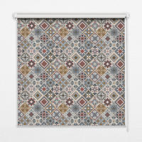 VNÚTORNÁ roleta - okenná roleta - roleta - 120x140 cm - Dekoratívne kosoštvorce - sivá, plast (120/140/0.5cm) - TULUP