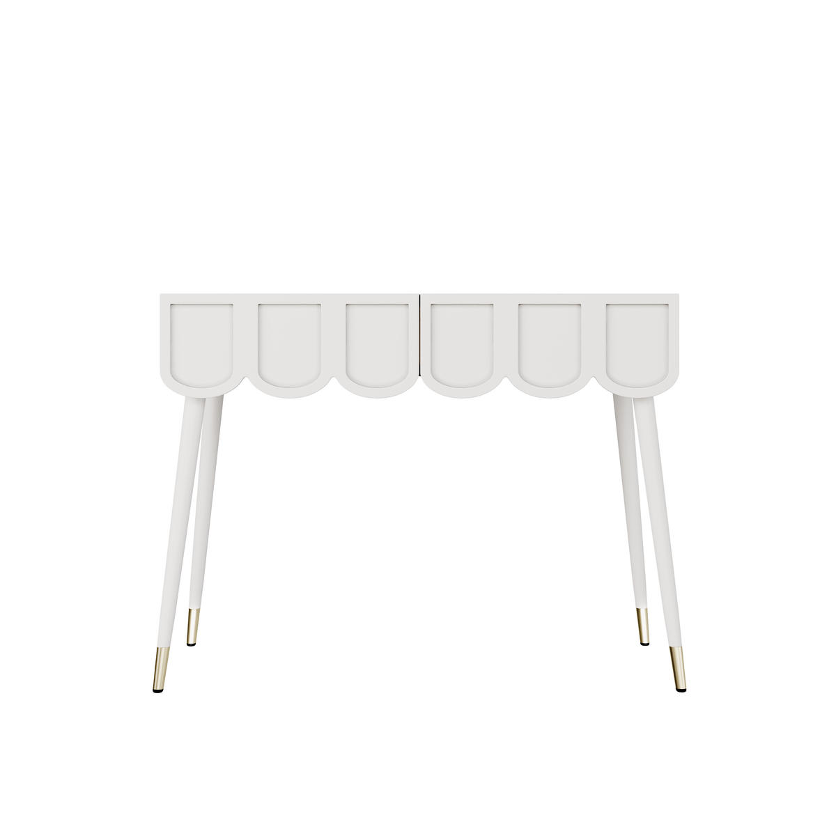 SCHMINKTISCH 100/40/76 cm weiß aus MDF mit 2 Schubladen - Weiß, Holzwerkstoff (40/76/100cm) - OKWISH