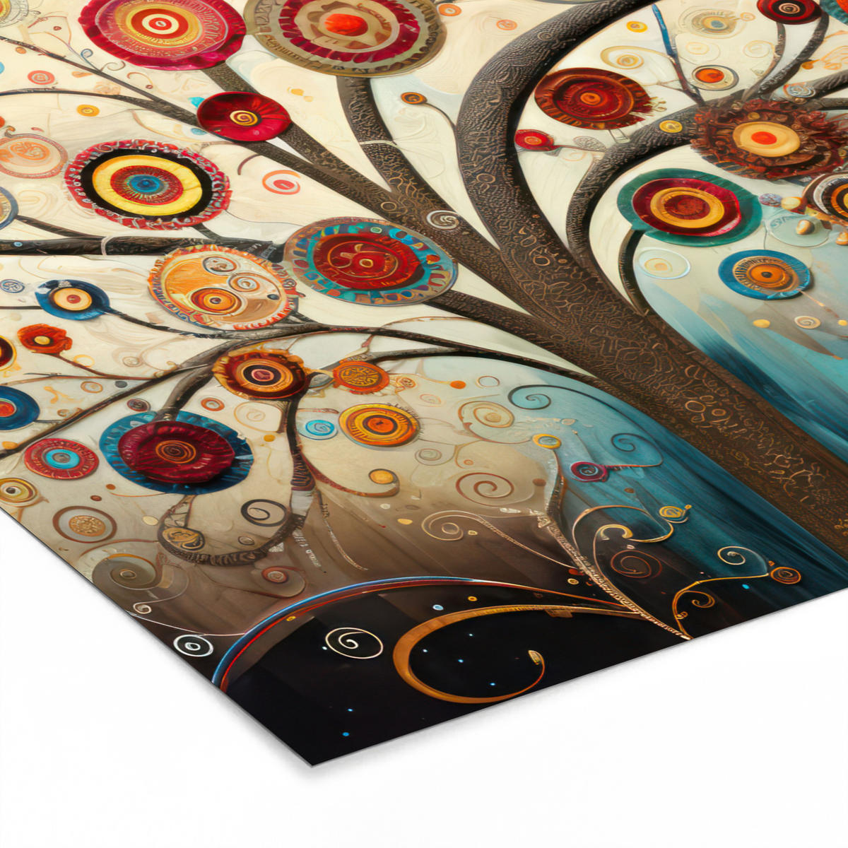 POSTER MIT RAHMEN Baum - Baum des Lebens - Farbe 40x40 cm - Braun, Papier (40/40cm) - MuchoWow