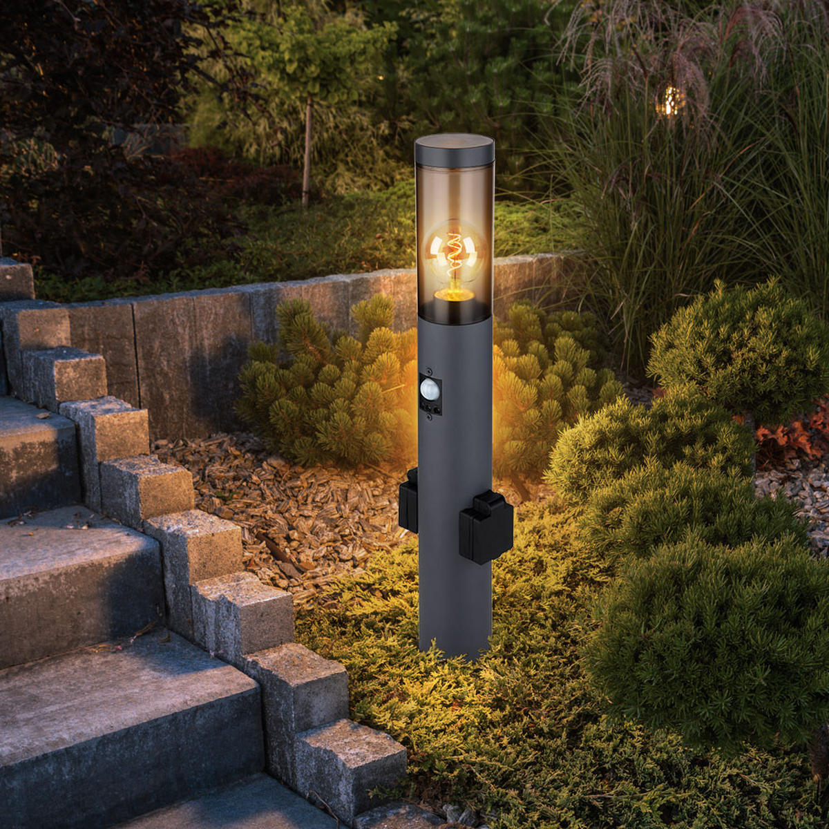 LED AUSSENLEUCHTE BOSTON Anthrazit - Anthrazit, Kunststoff (7.6/7.6/60cm) - Globo Lighting