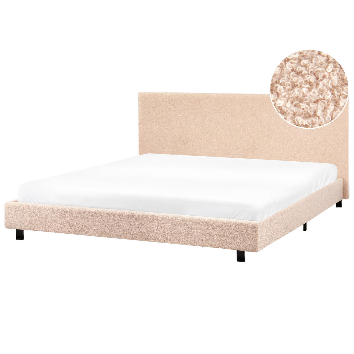 POLSTERBETT mit Lattenrost 180x200 cm Beige Albi - Beige, Textil (180/200cm) - Beliani