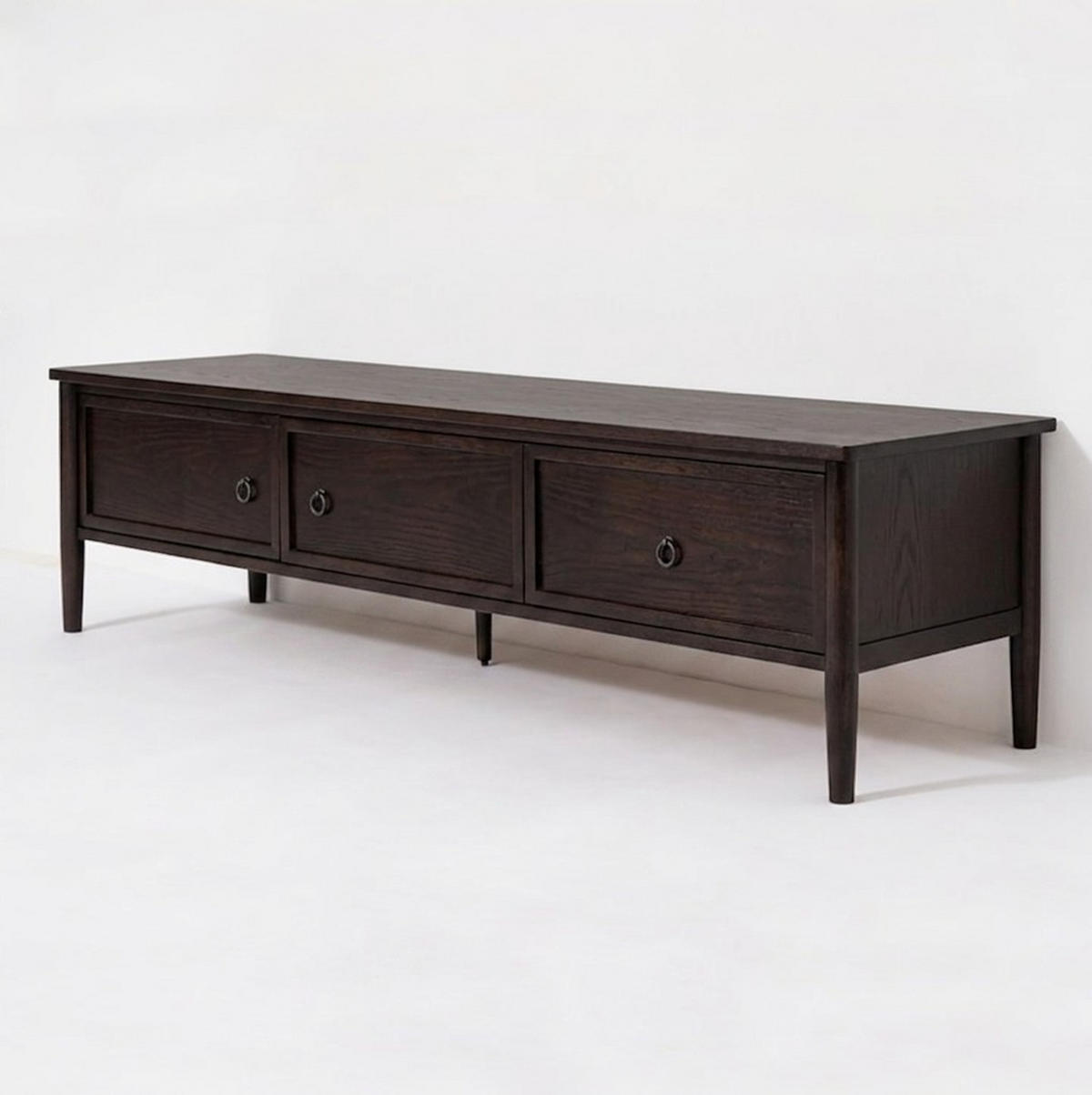 TV-LOWBOARD Rose, Eichenholz und Eichenfurnier, Espresso - Braun, Holz (175/45/45cm) - WOODEK