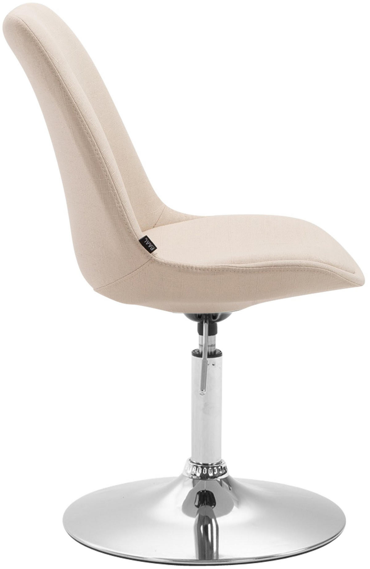 DREHSTUHL Stoff creme - Chromfarben/Creme, Textil/Metall (48/76/57cm) - CLP
