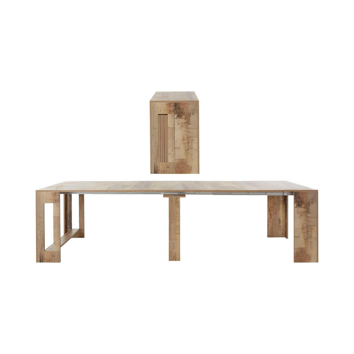 AUSZIEHBARER TISCH Holz-Effekt Ahorn 90/300/77 cm - Braun, Holzwerkstoff (90/300/77cm) - DMORA