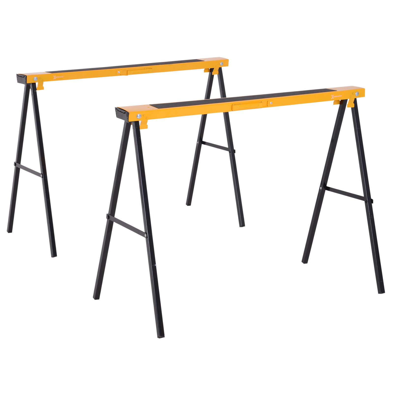 ARBEITSBOCK 2er-set Sägepferd Metall Gelb 99,5 x 50 x 76 cm - Gelb, Metall (50/99.5/76cm) - DURHAND
