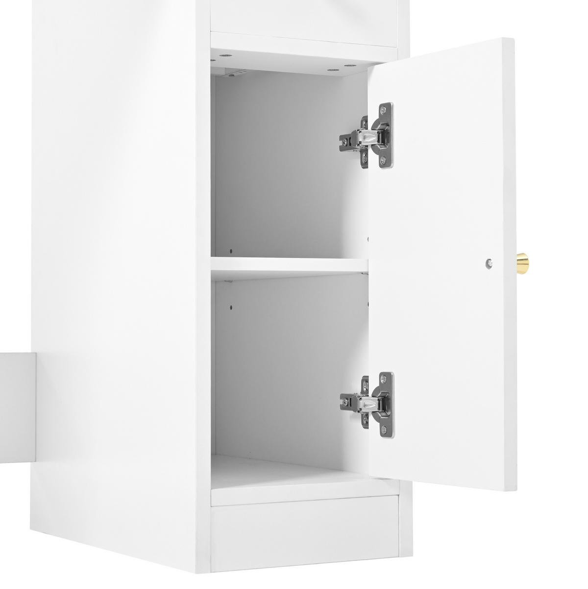 SCHMINKTISCH 105/40/152 cm in Weiß mit LED-Beleuchtung und 6 Schubladen - Weiß, Holzwerkstoff (40/152/105cm) - Flora Grace