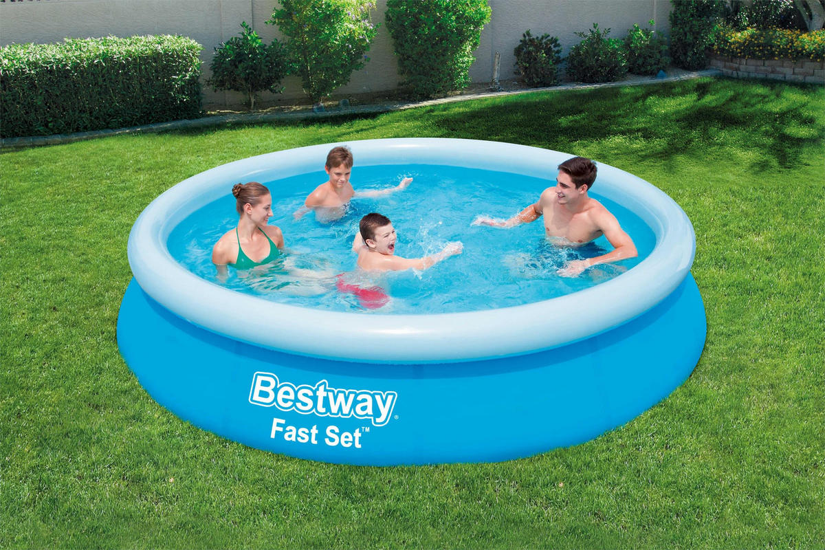 POOL Luke rund Blau 76x366x366cm - Blau, Kunststoff (366/76/366cm) - DELUKE