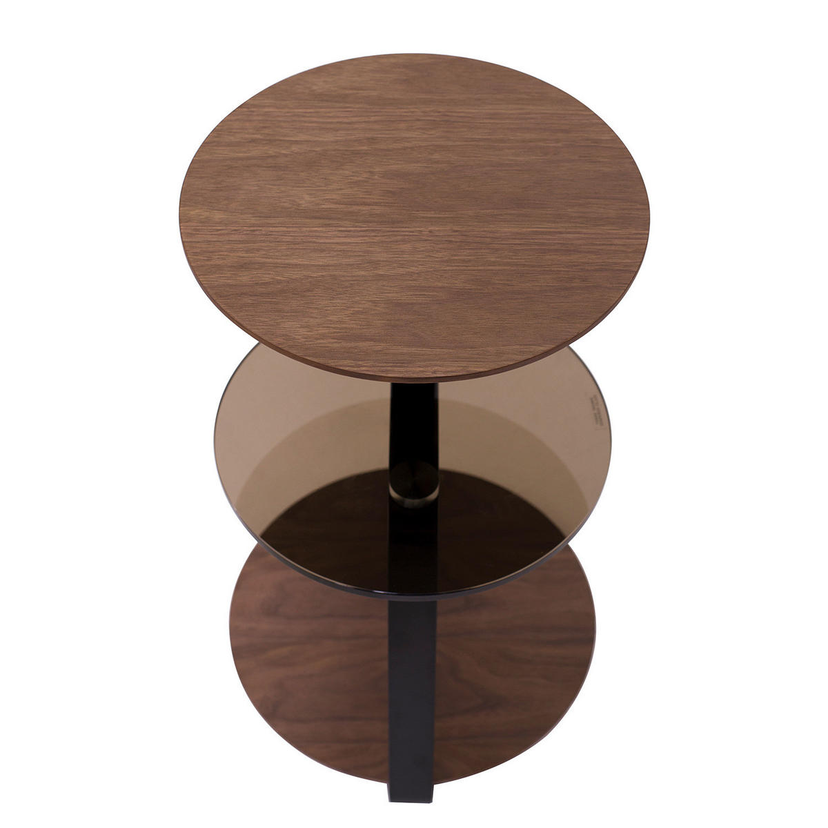 BEISTELLTISCH - Echtholzfurnier / Stahl - Braun, Metall (39/39/58cm) - home24