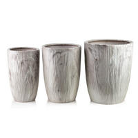 BLUMENTOPF Neva 3er Set beige 37/37/47 cm Keramik - Beige, Keramik (37/47/37cm) - Mondex