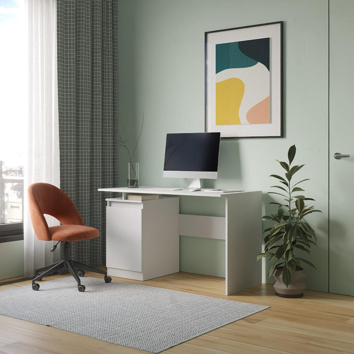 SCHREIBTISCH Weiß 120/73/59 - Weiß, Holzwerkstoff (59/120/73cm) - RAUMHIRSCH FURNITURE
