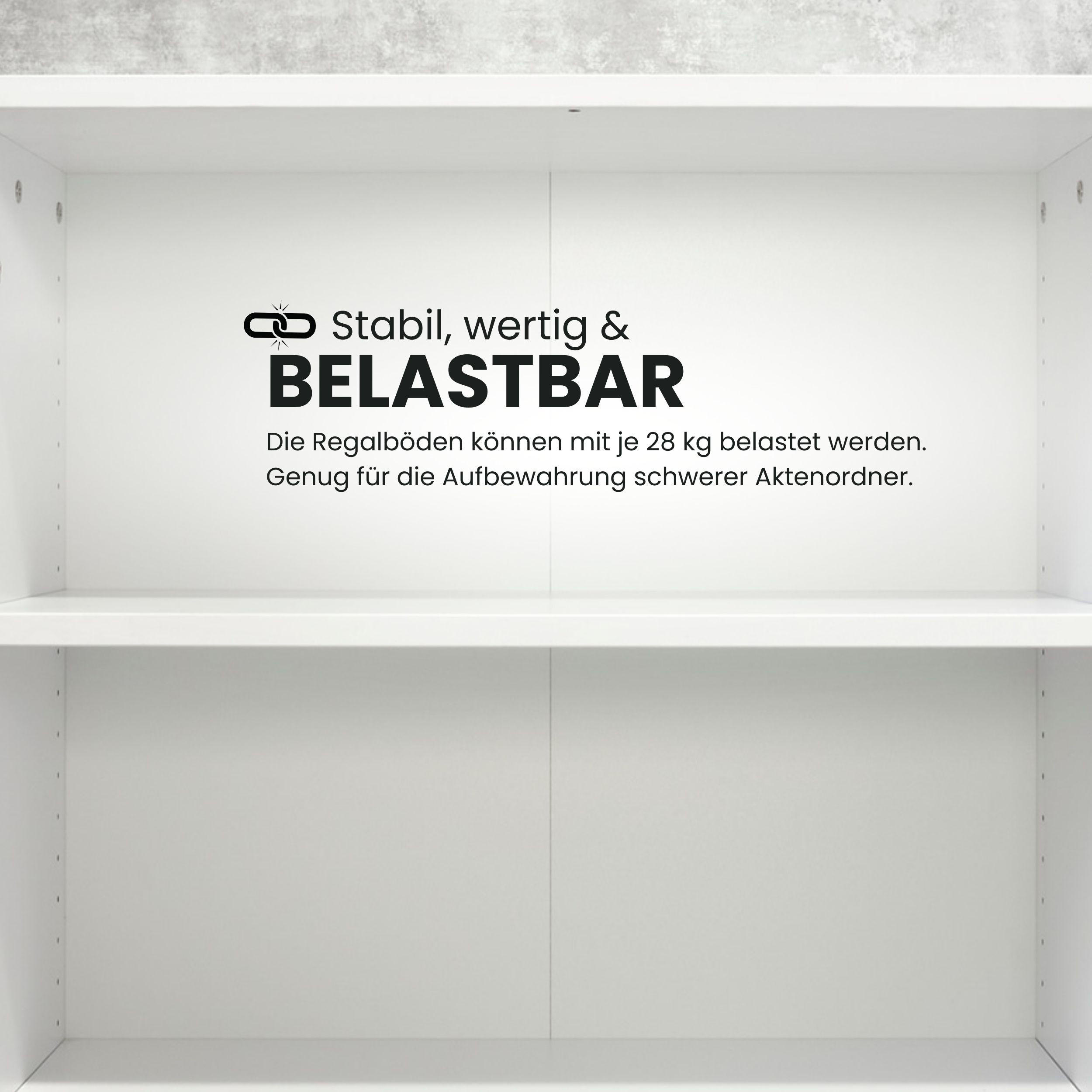 Thumbnail - bümö Regal, Graphit, Holzwerkstoff, 2 Fächer, Rechteckig, 80x110x40 cm, FSC Mix, Arbeitszimmer, Büroregale, Aktenregale