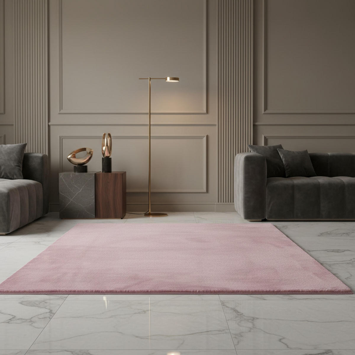 TEPPICH Flur Einfarbig Pflegeleicht Waschbar Wohnzimmer OEKO-TEX Rosa 240x340 cm Gekettelt – NECKAR - Rosa, Textil (240/340cm) - KADIMA DESIGN