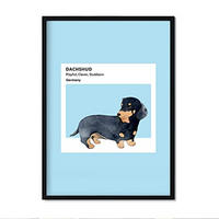 POSTER Hunde Illustrationen – Dackel A3 Rahmenlos - Klar, Papier (29.7/5/42cm) - Nacnic