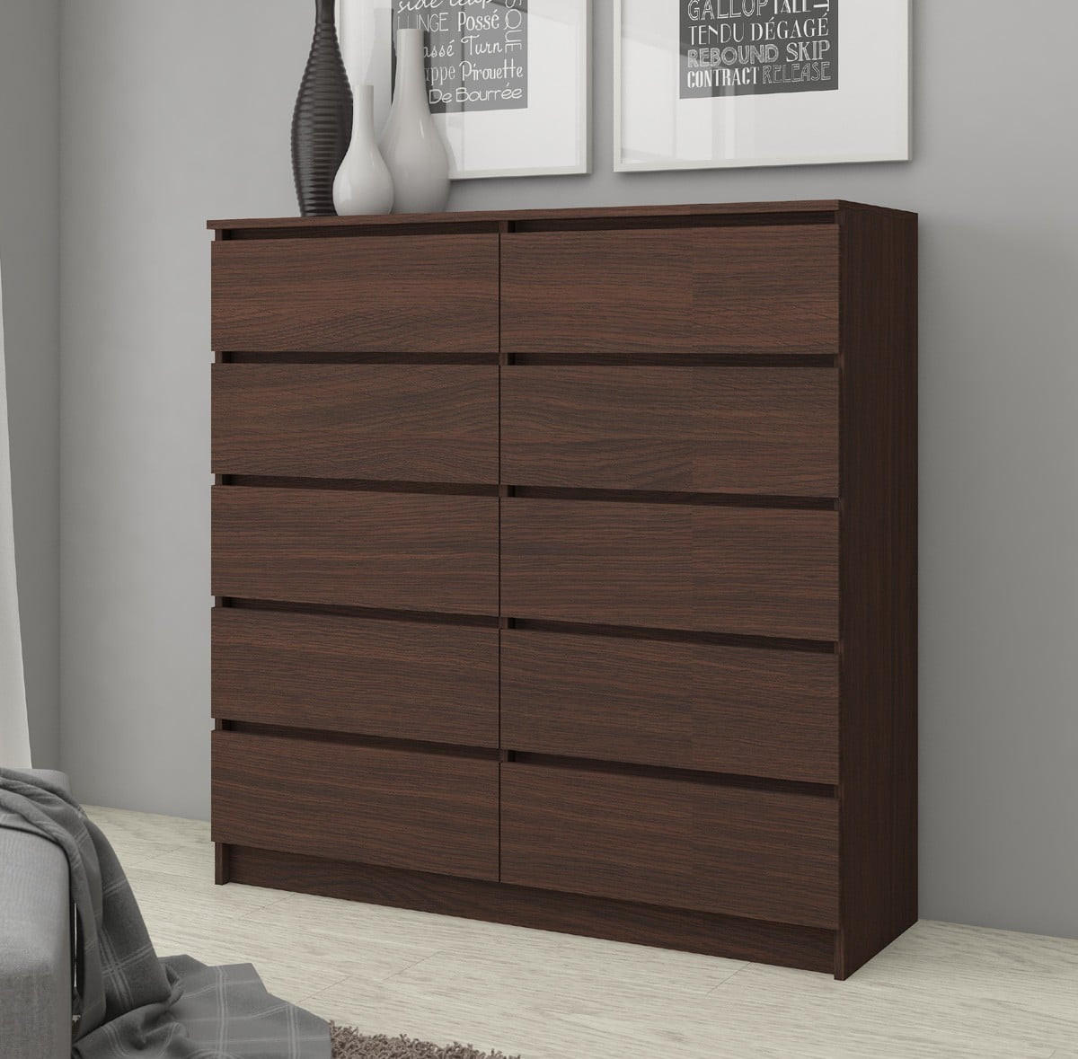 KOMMODE Dunkelbraun 121/120/40 - Dunkelbraun, Holzwerkstoff (120/121/40cm) - RAUMHIRSCH FURNITURE