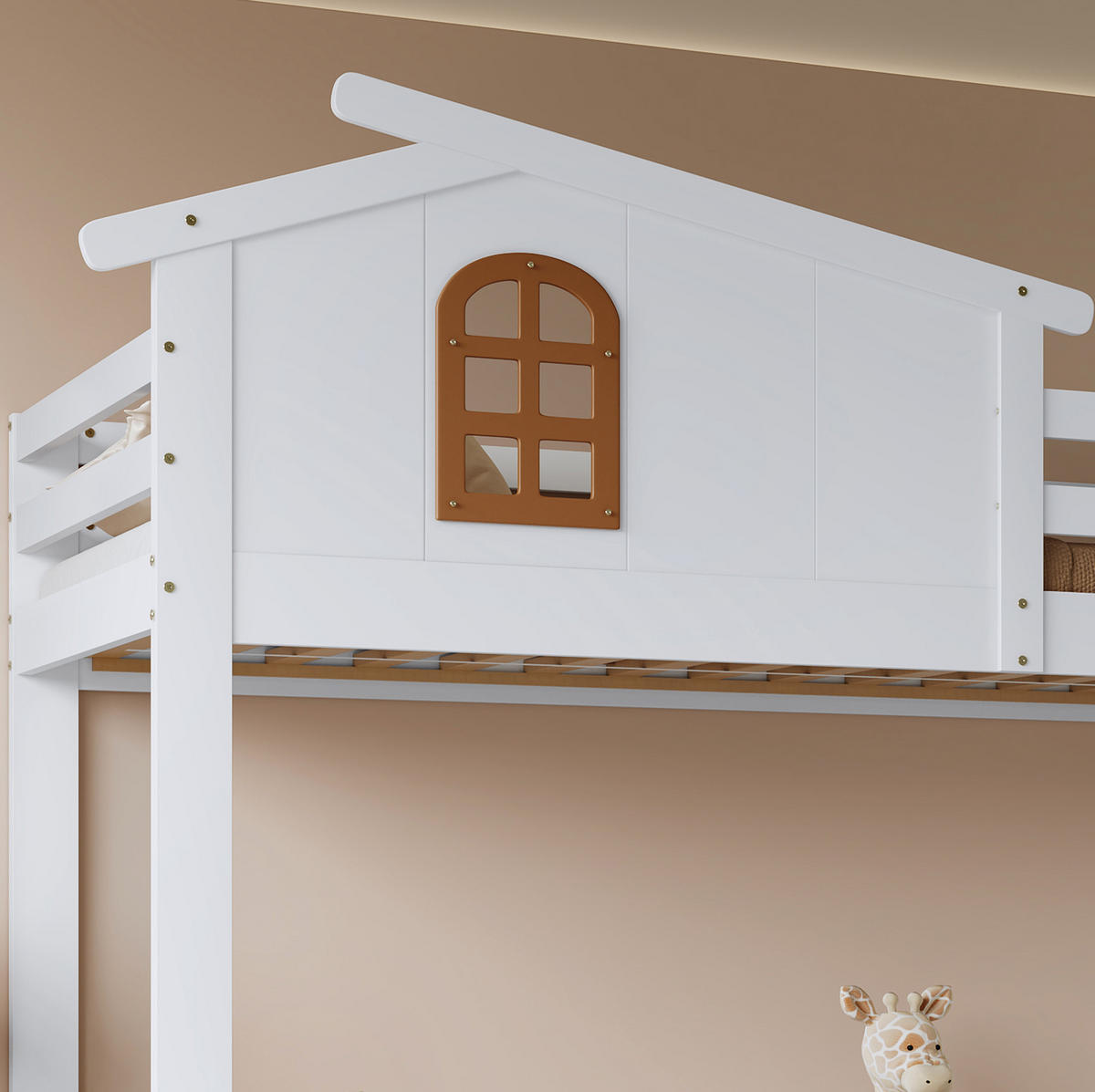 ETAGENBETT 90/200 cm und 120/200 cm Weiß Natur mit Schubladen ohne Matratze - Weiß, Holz (90/200cm) - MIVRAY