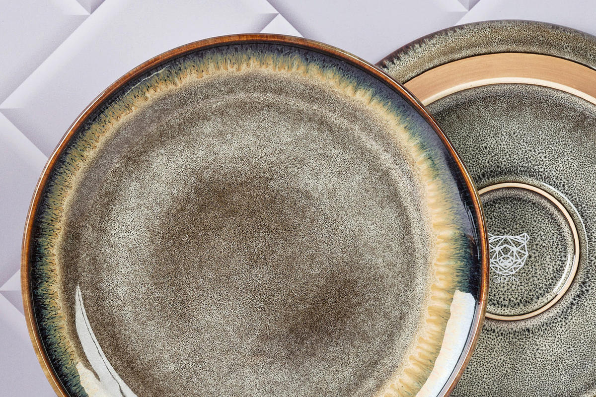 TELLER Genesis Ø27cm - 6er-Set - Basalt - Braun, Keramik (27cm) - Björn