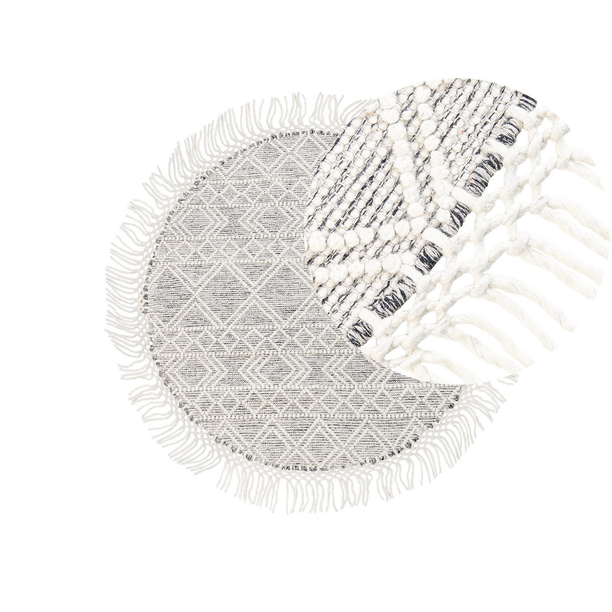 KURZFLOR-TEPPICH Buldan 140/140 cm - Grau, Textil (140/140cm) - Beliani