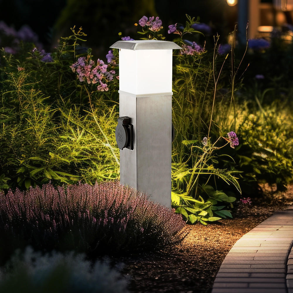 LED WEGELEUCHTE Edelstahl Silber - Silberfarben, Metall (15.5/15.5/40cm)