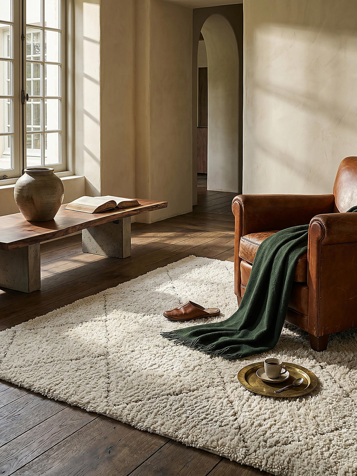 HOCHFLORTEPPICH Berber ATRIO Polypropylen Creme 160 x 230 cm - Beige, Textil (160/230cm) - KADIMA DESIGN