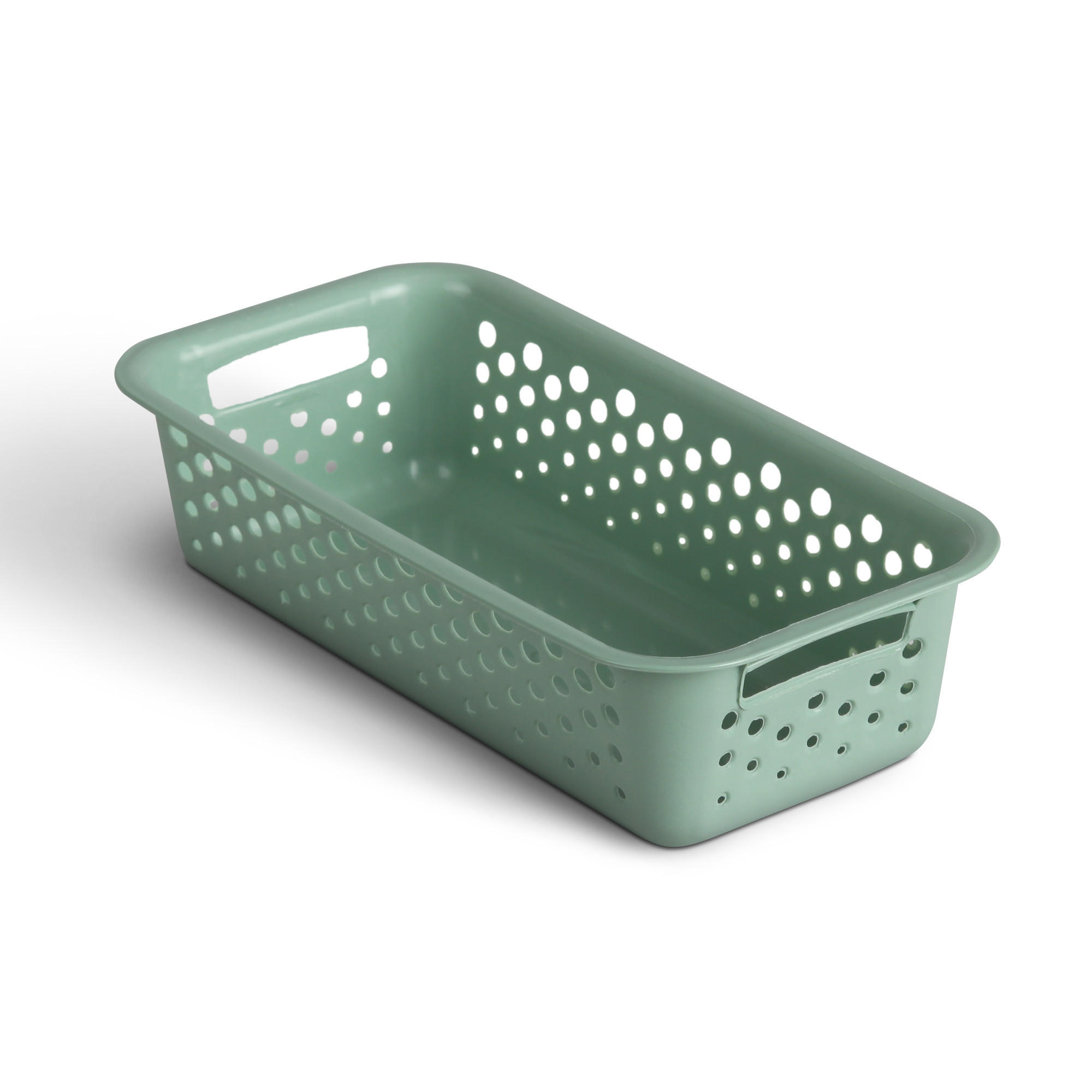 AUFBEWAHRUNGSKORB Grün 20x10x5 cm - 1er Pack - Grün, Kunststoff (10/5/20cm) - ProHome