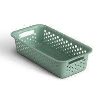 AUFBEWAHRUNGSKORB Grün 20x10x5 cm - 1er Pack - Grün, Kunststoff (10/5/20cm) - ProHome