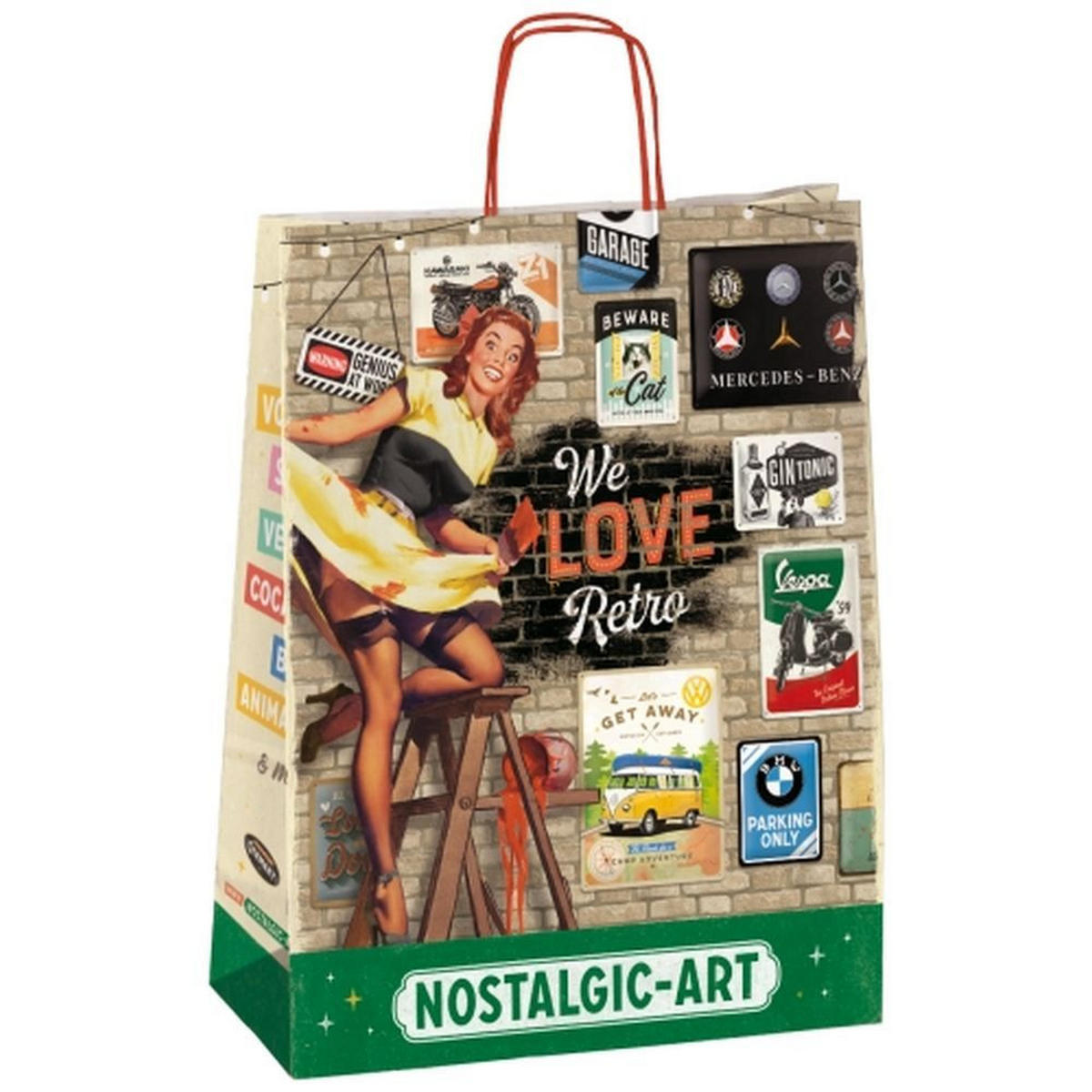 BLECHSCHILD 30/40 cm VIP Exclusive Gold Weiss - Multicolor, Metall (30/40/0.2cm) - Nostalgic-Art