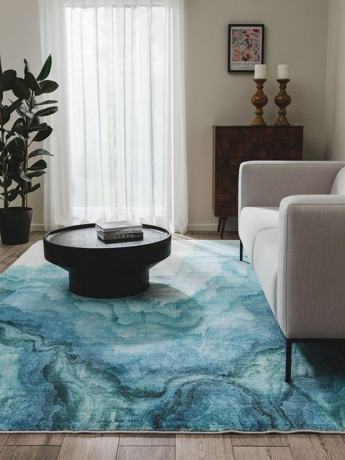 PRATELNÝ koberec Mara Modrá 160x230 cm - modrá, textil/umělá hmota (160/1cm) - KUNSTLOFT