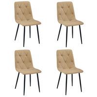 ESSZIMMERSTUHL 4-er Set TYRA brauner Sitz, schwarze Beine - Schwarz/Braun, Textil (44.5/87/54.5cm) - Valora