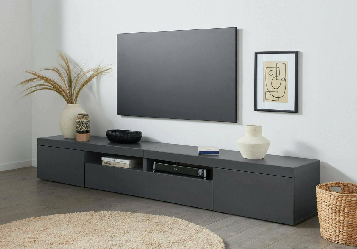 FERNSEHSCHRANK Anthrazit 40/240/35 cm - Schwarz, Holzwerkstoff (240/35/40cm) - DMORA