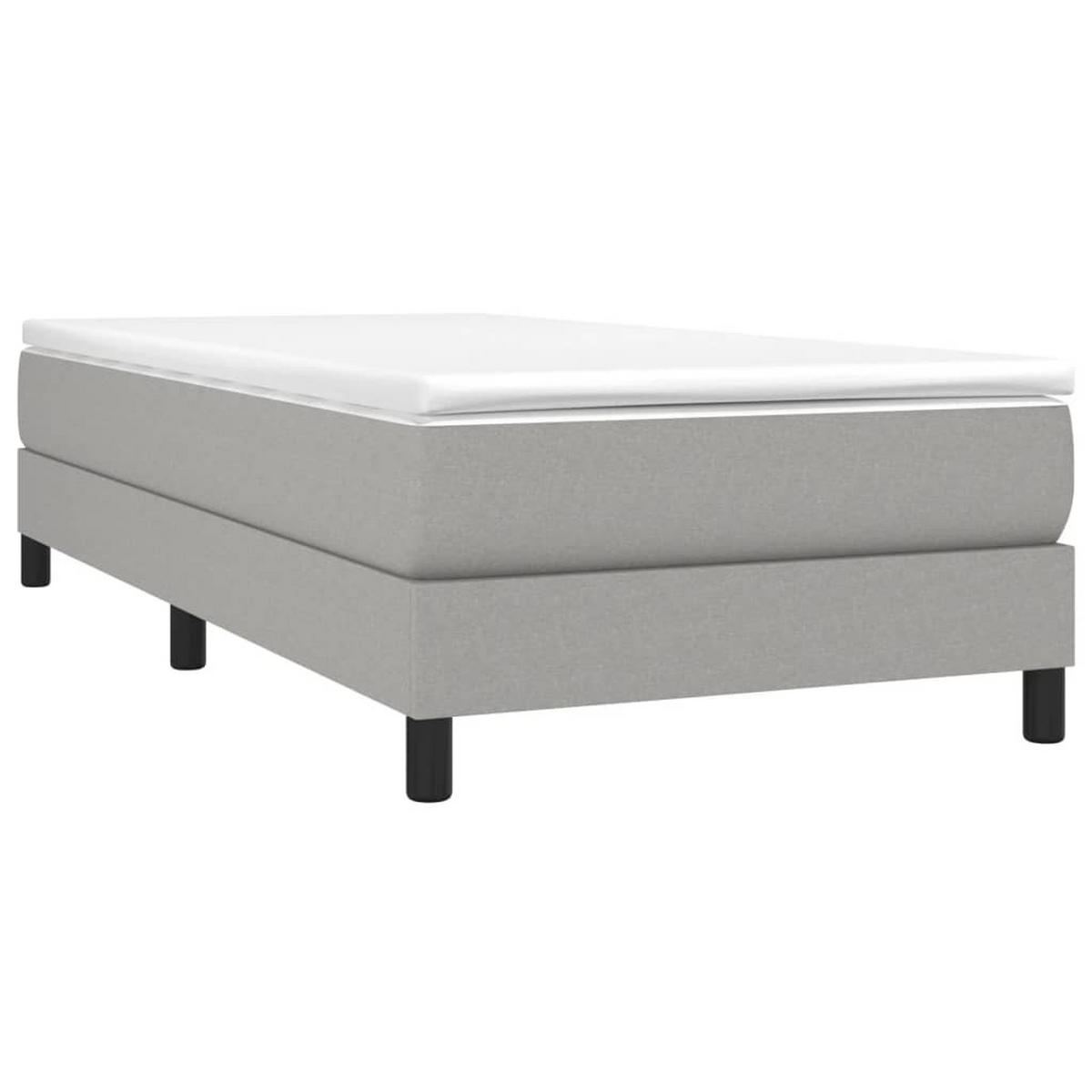 BETTGESTELL Hellgrau 90/200 Cm Stoff - Grau, Holzwerkstoff (90/200cm) - vidaXL