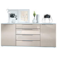 SIDEBOARD Porto Sandgrau Hochglanz - Sandfarben, Holzwerkstoff (166.5/72.5/35cm) - Vladon
