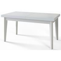 ESSZIMMERTISCH SKANDI, ausziehbarer Tisch: 160-210X90X78 cm, Farbe: Weiß, mit Holzbeinen in Farbe Weiß - Weiß, Holzwerkstoff (160/90/78cm) - Alpi-Möbel