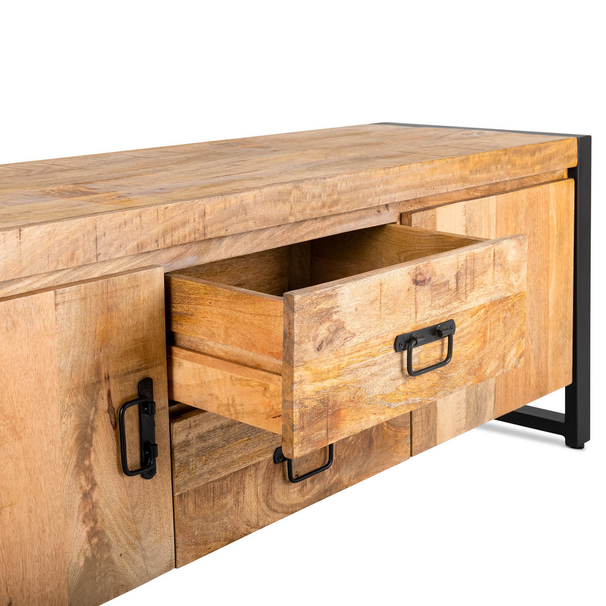 TV Board Britt Mangoholz 150 cm / 45 cm Natur - Naturfarben, Holz (150/55/45cm) - Villa Möbel
