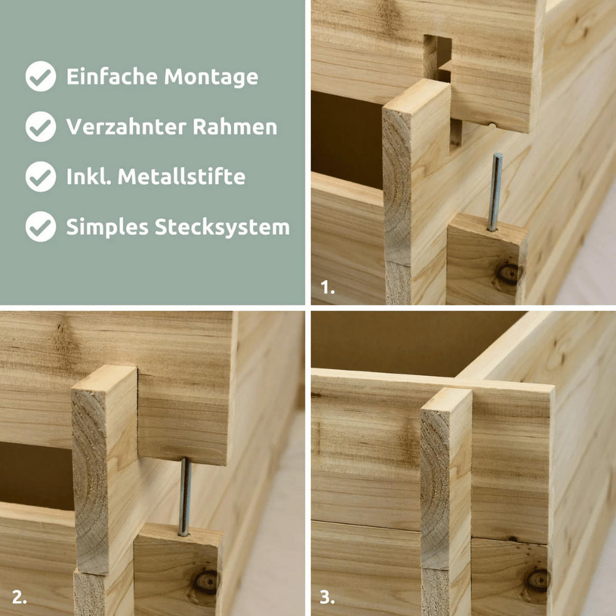 HOCHBEET für Garten Holz SMARTA Pflanzkasten 140x60x40cm - Braun, Holz (140/40/60cm) - DELUKE