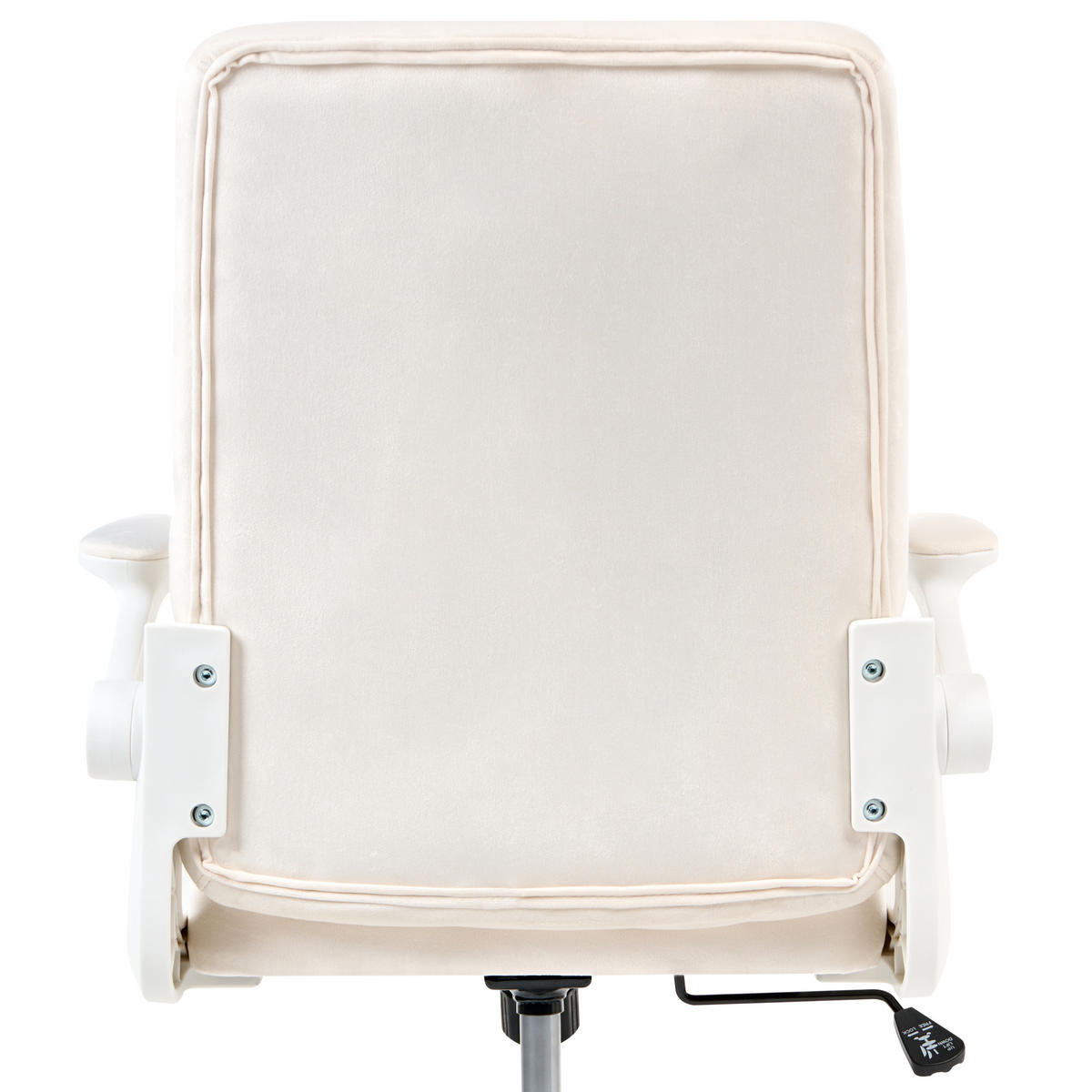 BÜROSTUHL Samtstoff Cremeweiß Dandy - Weiß, Textil (58/95/58cm) - Beliani