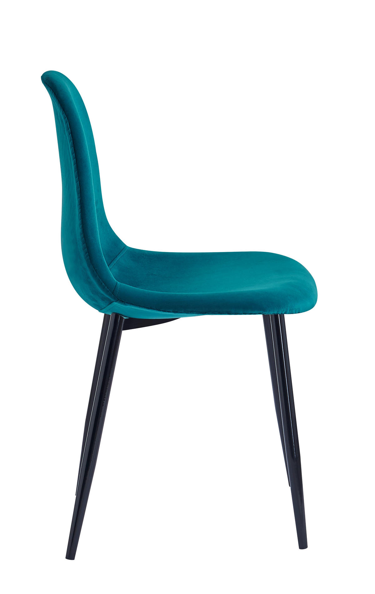 STUHL 4er-Set Samt Blau - Blau, Textil (46.5/86/44cm) - Nordlys