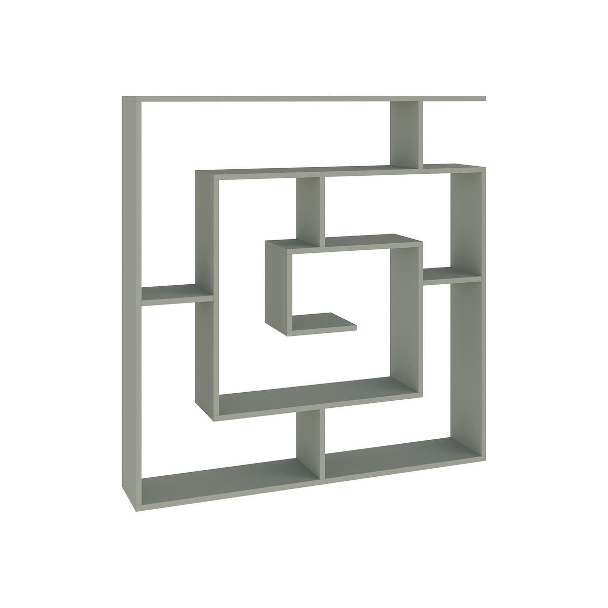 BÜCHERREGAL Labirent Aschgrün 125/22/129 cm - Grün, Holzwerkstoff (125/128.6/22cm) - Decortie