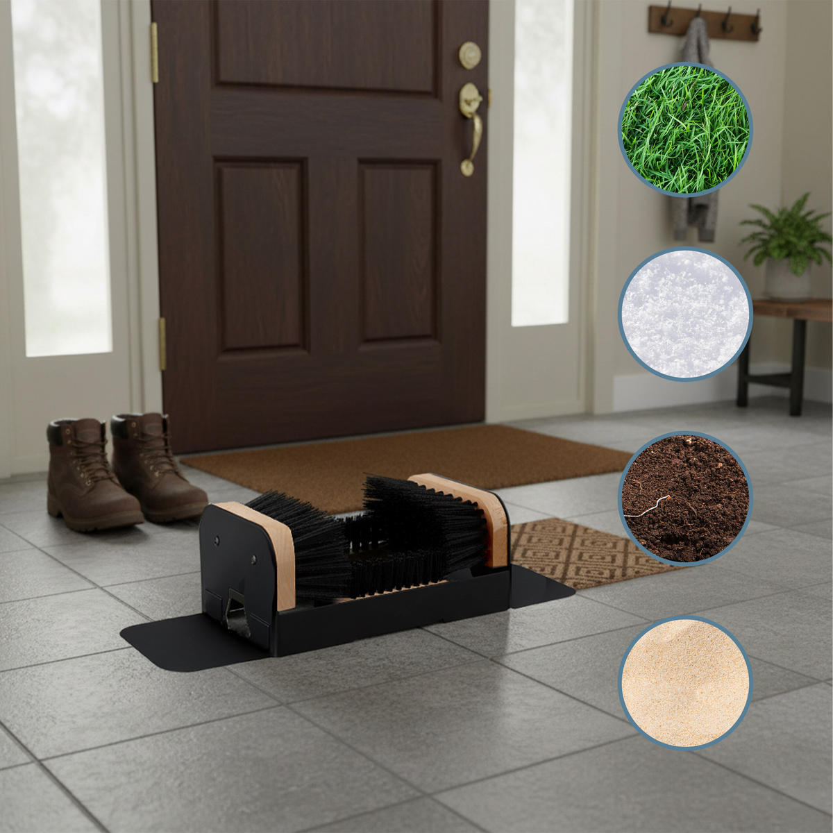 SCHUHABSTREIFER - Schwarz, Holz/Kunststoff (44.5/15.5cm) - Relaxdays